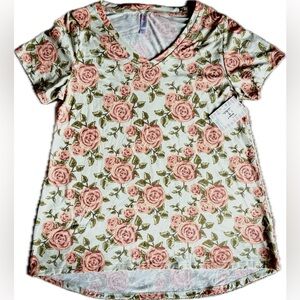 LuLaRoe Floral Christy T V-Neck Top